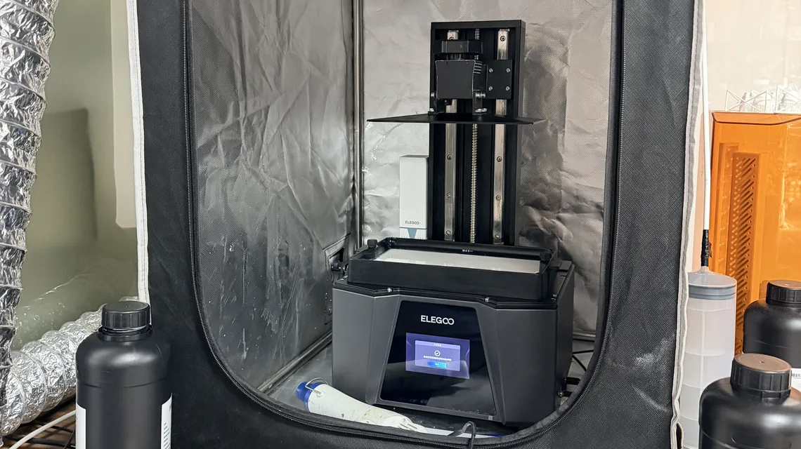 Resin 3D printer producing the prototype