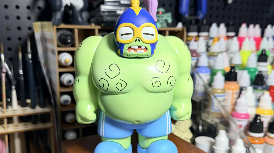 Finished painted figure on the workbench